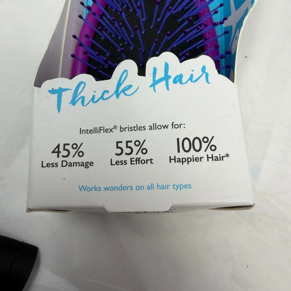 Wet Brush Custom Care Detangler Purple Hair Brush for Thick Curly Coarse Hair